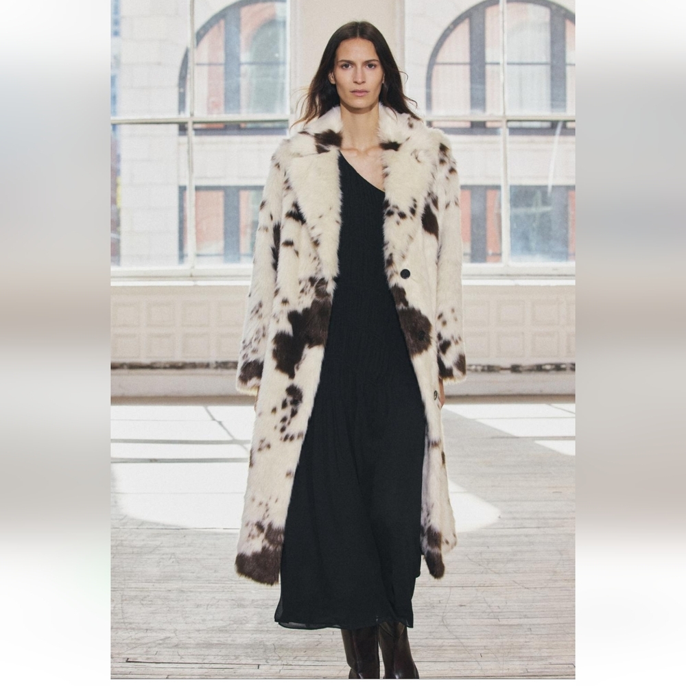 BNWT! Zara faux fur animal print coat - Picture 3 of 16